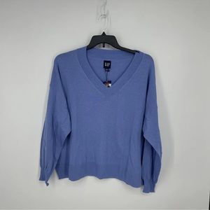 Gap Lightweight V-neck Long Sleeve Sweater Periwinkle Blue Size XXL NWT